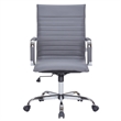 LeisureMod Harris High Back Leatherette Executive Swivel Office Chair in Gray