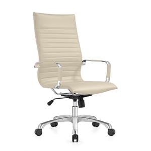 leisuremod harris high back leatherette executive swivel office chair in tan