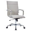 LeisureMod Harris High Back Leatherette Executive Swivel Office Chair in Tan