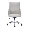 LeisureMod Harris High Back Leatherette Executive Swivel Office Chair in Tan
