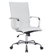 LeisureMod Harris High Back Leatherette Executive Swivel Office Chair in White