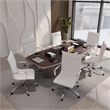 LeisureMod Harris High Back Leatherette Executive Swivel Office Chair in White
