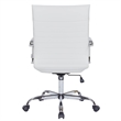 LeisureMod Harris High Back Leatherette Executive Swivel Office Chair in White