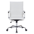 LeisureMod Harris High Back Leatherette Executive Swivel Office Chair in White