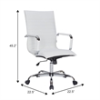LeisureMod Harris High Back Leatherette Executive Swivel Office Chair in White
