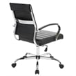 LeisureMod Upholstered Leather Office Chair with Swivel and Tilt in Black