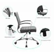 LeisureMod Upholstered Leather Office Chair with Swivel and Tilt in Black