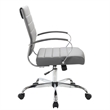 LeisureMod Benmar Modern Leatherette Executive Swivel Office Chair in Grey