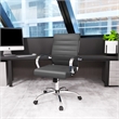 LeisureMod Benmar Modern Leatherette Executive Swivel Office Chair in Grey