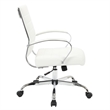 LeisureMod Upholstered Leather Office Chair with Swivel and Tilt in White