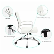 LeisureMod Upholstered Leather Office Chair with Swivel and Tilt in White