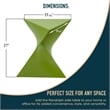 LeisureMod Randolph Modern Plastic Triangle End Table in Green