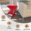 LeisureMod Randolph Modern Plastic Triangle End Table in Red