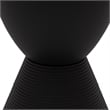 LeisureMod Boyd Modern Plastic Ribbed Round End Table in Black
