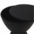 LeisureMod Boyd Modern Plastic Ribbed Round End Table in Black