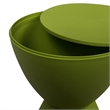 LeisureMod Boyd Modern Plastic Ribbed Round End Table in Green