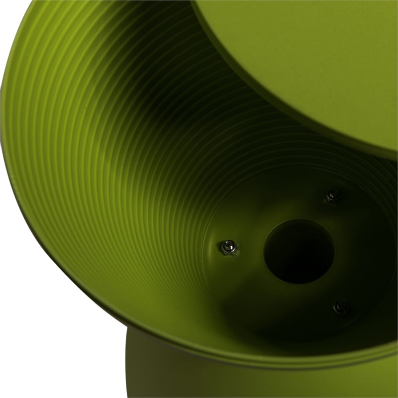 LeisureMod Boyd Modern Plastic Ribbed Round End Table in Green