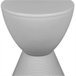 LeisureMod Boyd Modern Plastic Ribbed Round End Table in Light Gray