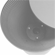 LeisureMod Boyd Modern Plastic Ribbed Round End Table in Light Gray