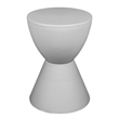 LeisureMod Boyd Modern Plastic Ribbed Round End Table in Light Gray