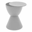 LeisureMod Boyd Modern Plastic Ribbed Round End Table in Light Gray