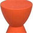 LeisureMod Boyd Modern Plastic Ribbed Round End Table in Orange
