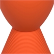 LeisureMod Boyd Modern Plastic Ribbed Round End Table in Orange