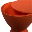 LeisureMod Boyd Modern Plastic Ribbed Round End Table in Orange