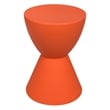 LeisureMod Boyd Modern Plastic Ribbed Round End Table in Orange