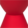 LeisureMod Boyd Modern Plastic Ribbed Round End Table in Red