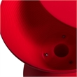LeisureMod Boyd Modern Plastic Ribbed Round End Table in Red