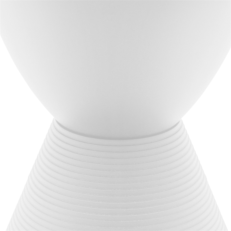 LeisureMod Boyd Modern Plastic Ribbed Round End Table in White Cymax