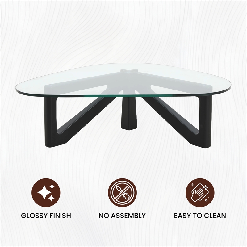 LeisureMod Imperial Triangle Coffee Table in Black