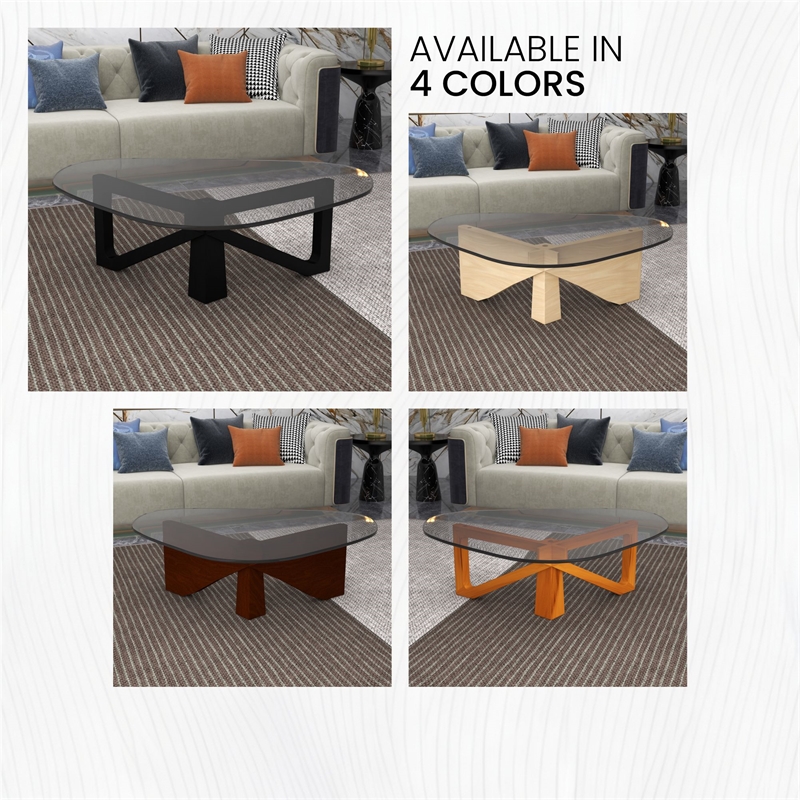 LeisureMod Imperial Triangle Coffee Table in Black