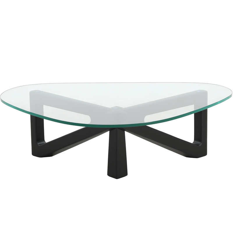 LeisureMod Imperial Triangle Coffee Table in Black