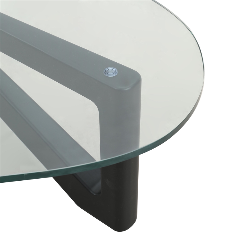 LeisureMod Imperial Triangle Coffee Table in Black