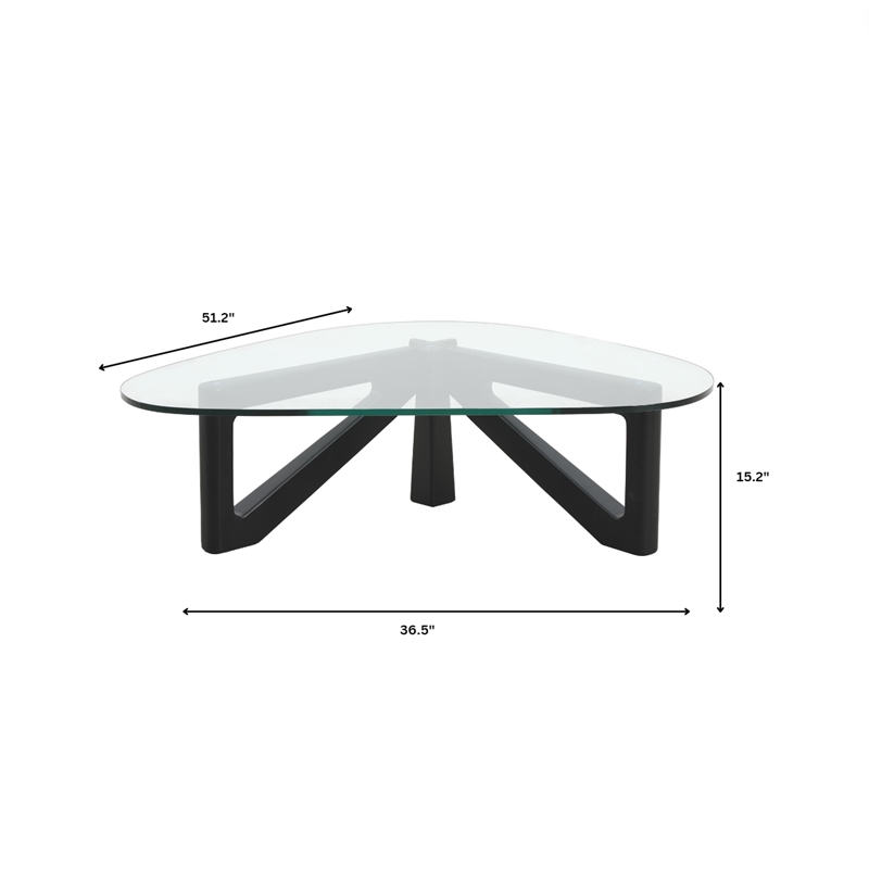 LeisureMod Imperial Triangle Coffee Table in Black