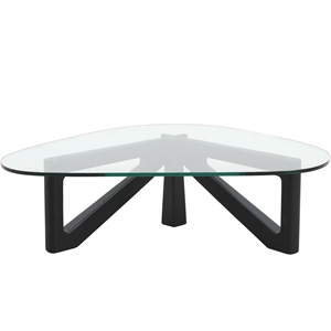 LeisureMod Imperial Triangle Coffee Table in Black