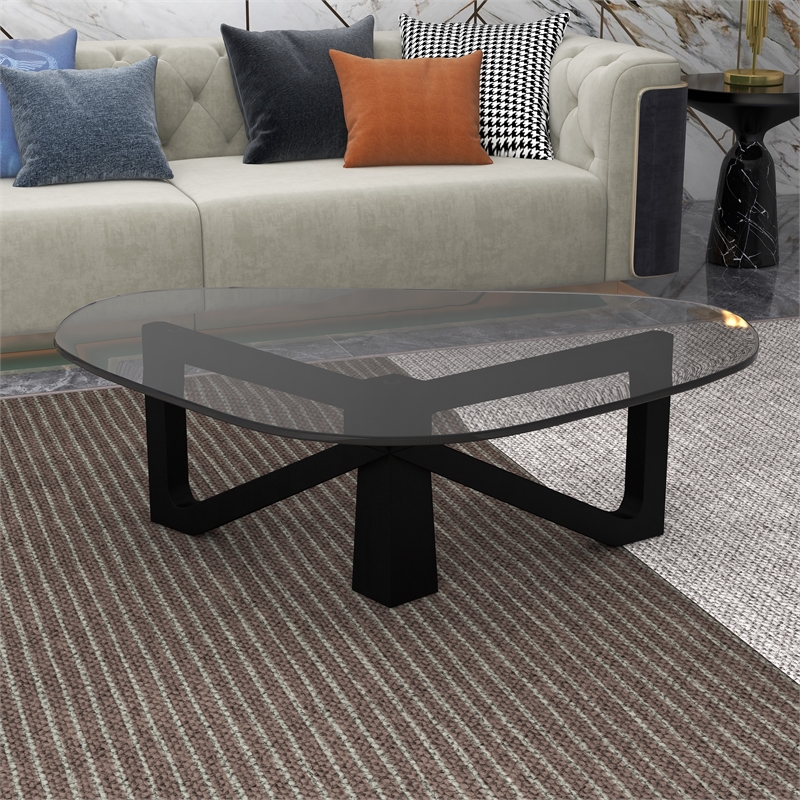 LeisureMod Imperial Triangle Coffee Table in Black