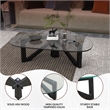 LeisureMod Imperial Triangle Coffee Table in Black