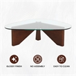 LeisureMod Imperial Triangle Coffee Table in Dark Walnut