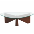 LeisureMod Imperial Triangle Coffee Table in Dark Walnut