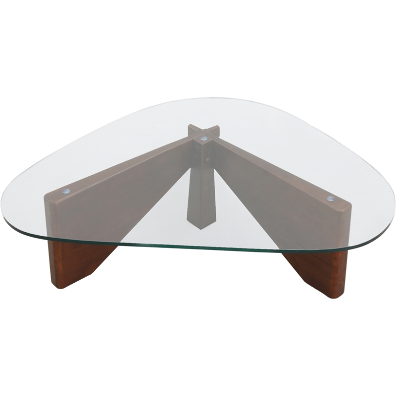 LeisureMod Imperial Triangle Coffee Table in Dark Walnut