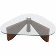 LeisureMod Imperial Triangle Coffee Table in Dark Walnut