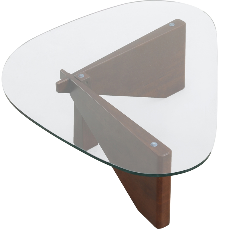 LeisureMod Imperial Triangle Coffee Table in Dark Walnut