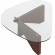 LeisureMod Imperial Triangle Coffee Table in Dark Walnut