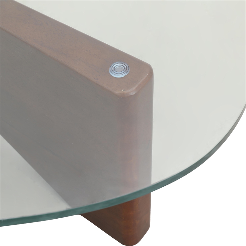 LeisureMod Imperial Triangle Coffee Table in Dark Walnut