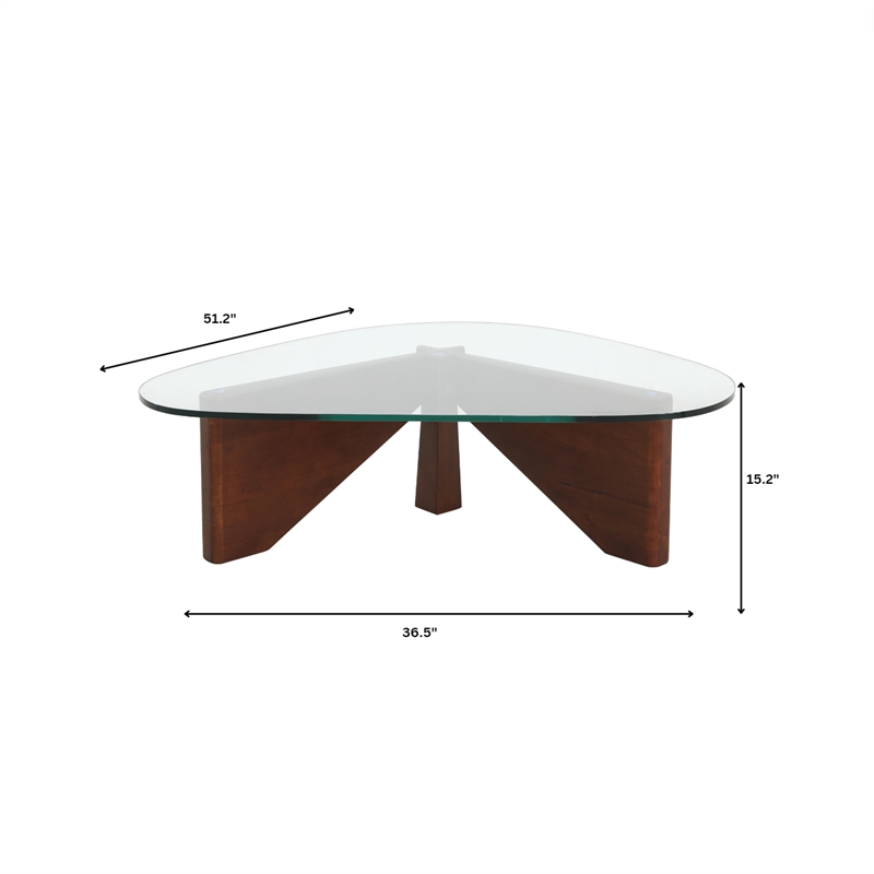 LeisureMod Imperial Triangle Coffee Table in Dark Walnut
