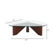 LeisureMod Imperial Triangle Coffee Table in Dark Walnut