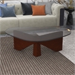 LeisureMod Imperial Triangle Coffee Table in Dark Walnut